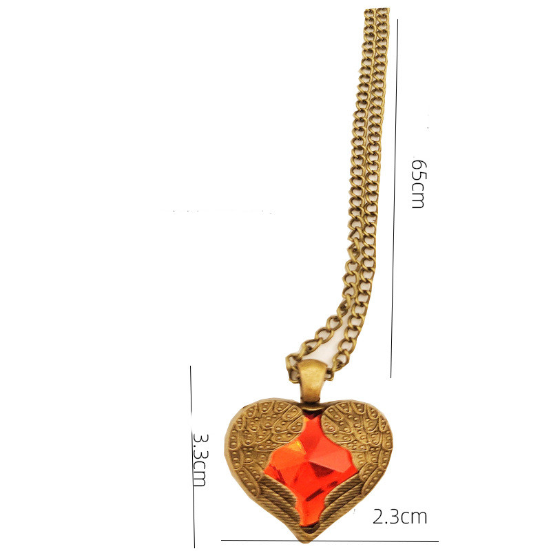 Retro Heart Shape Wings Alloy Inlay Rhinestones Womenu0027S Pendant Necklace 1 Piece