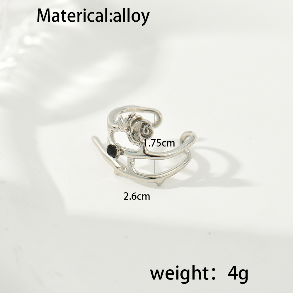 Romantic Rose Alloy Plating Rhinestones Womenu0027S Open Ring 1 Piece