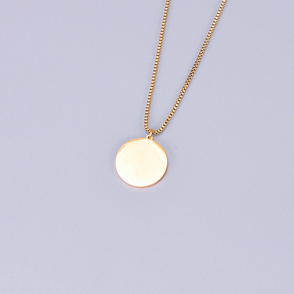 Simple Style Libra Titanium Steel Gold Plated Pendant Necklace 1 Piece