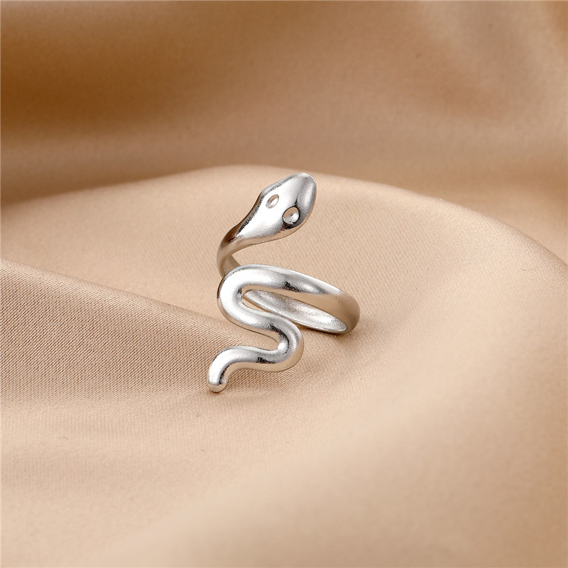 Fashion Animal Stainless Steel Plating Inlay Zircon Open Ring 1 Piece