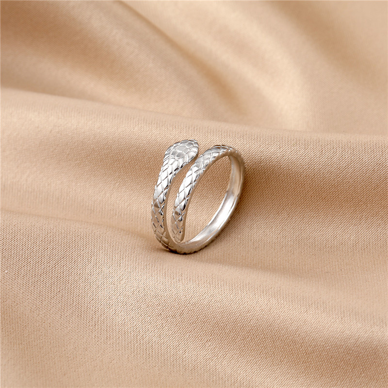 Fashion Animal Stainless Steel Plating Inlay Zircon Open Ring 1 Piece