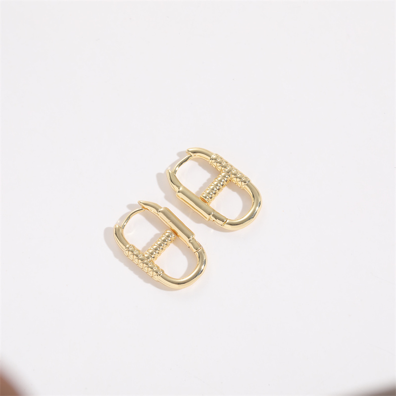 Fashion Geometric Copper Gold Plated Drop Earrings 1 Pair