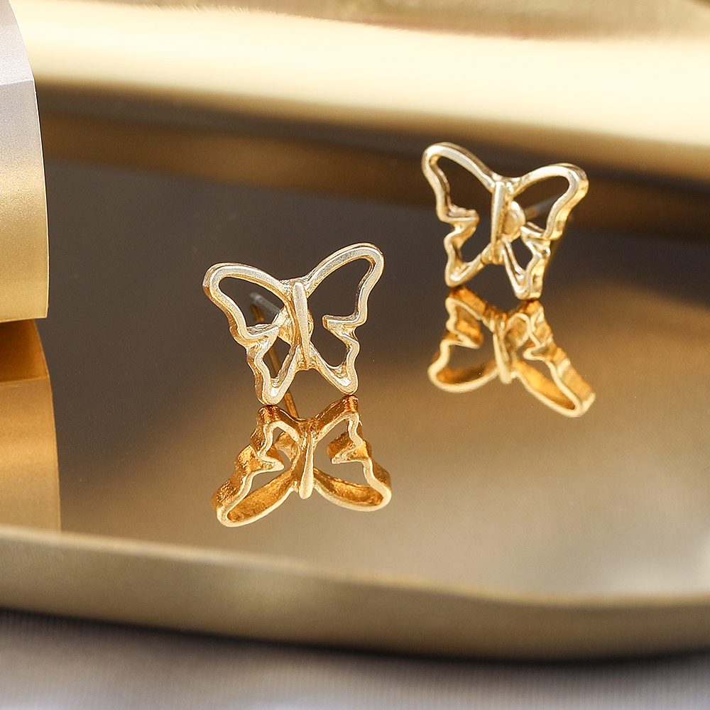 Fashion Heart Shape Butterfly Alloy Plating Womenu0027S Earrings 1 Pair