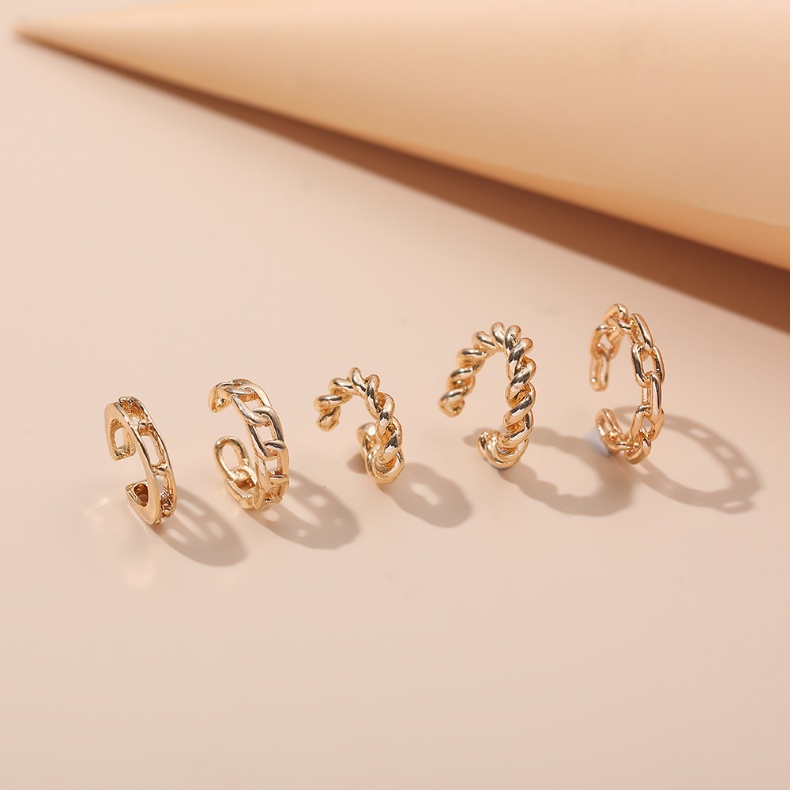 Simple Style C Shape Alloy Womenu0027S Ear clips 5 Pieces