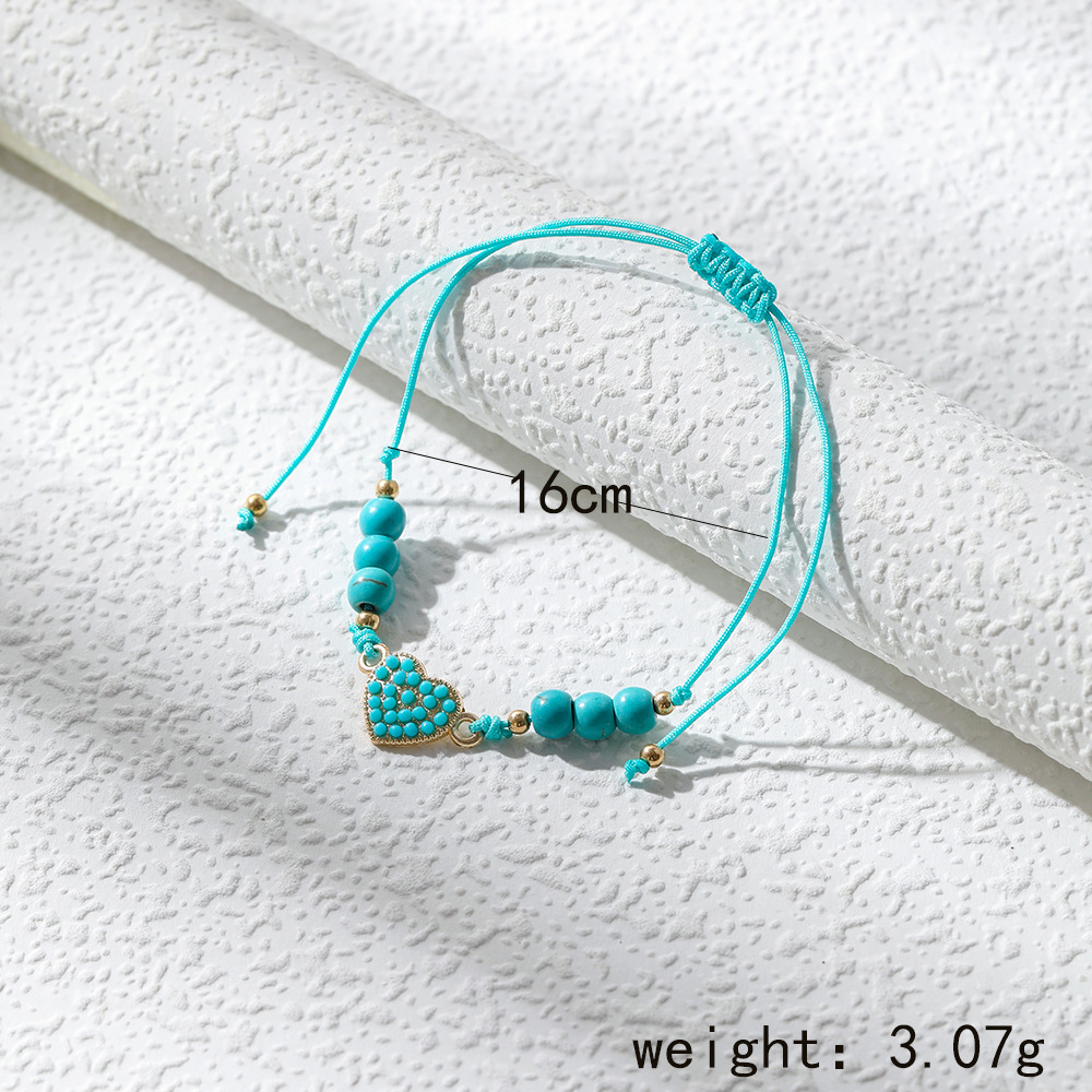 Ethnic Style Heart Shape Butterfly Alloy Plating Turquoise Womenu0027S Bracelets 1 Piece