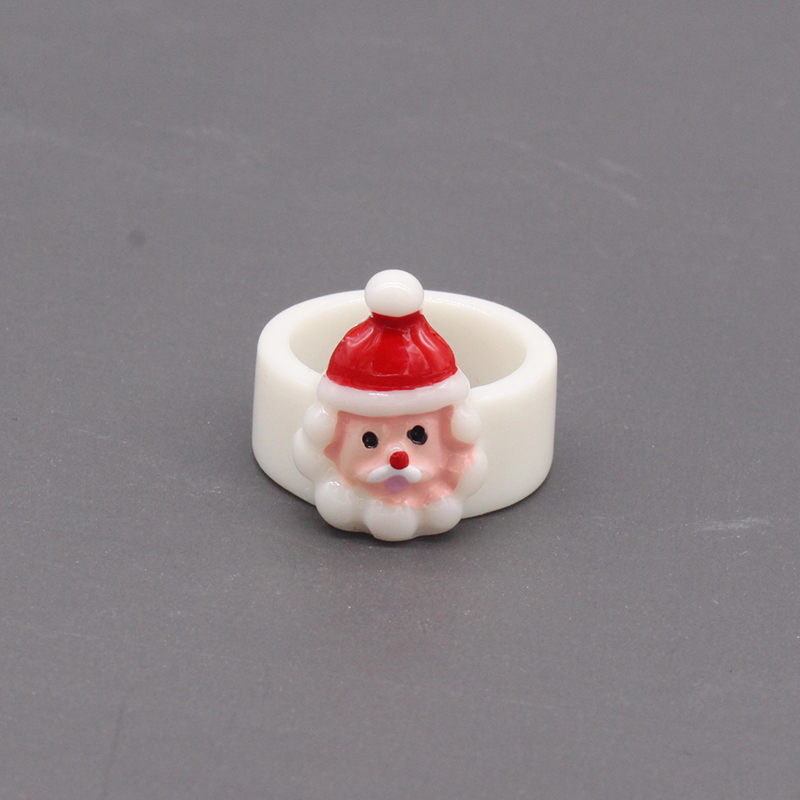 Cute Santa Claus Elk Resin Womenu0027S Rings 1 Piece