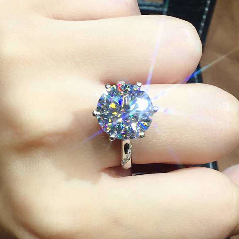 Fashion Round Square Copper Inlay Artificial Diamond Zircon Rings 1 Piece