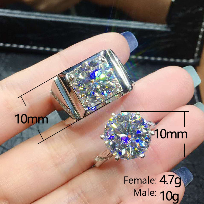 Fashion Round Square Copper Inlay Artificial Diamond Zircon Rings 1 Piece