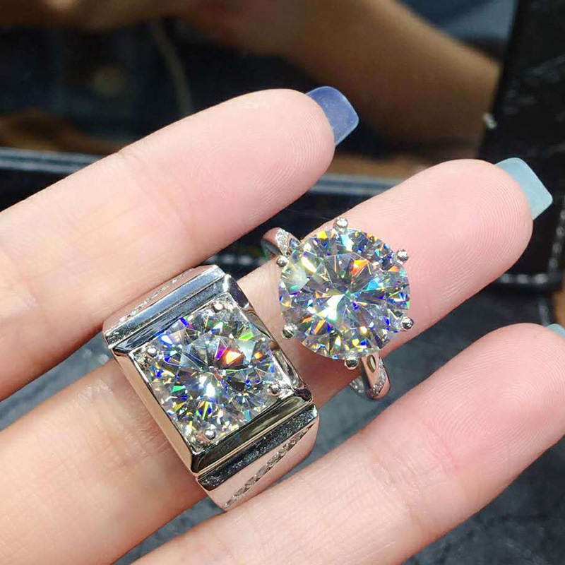 Fashion Round Square Copper Inlay Artificial Diamond Zircon Rings 1 Piece