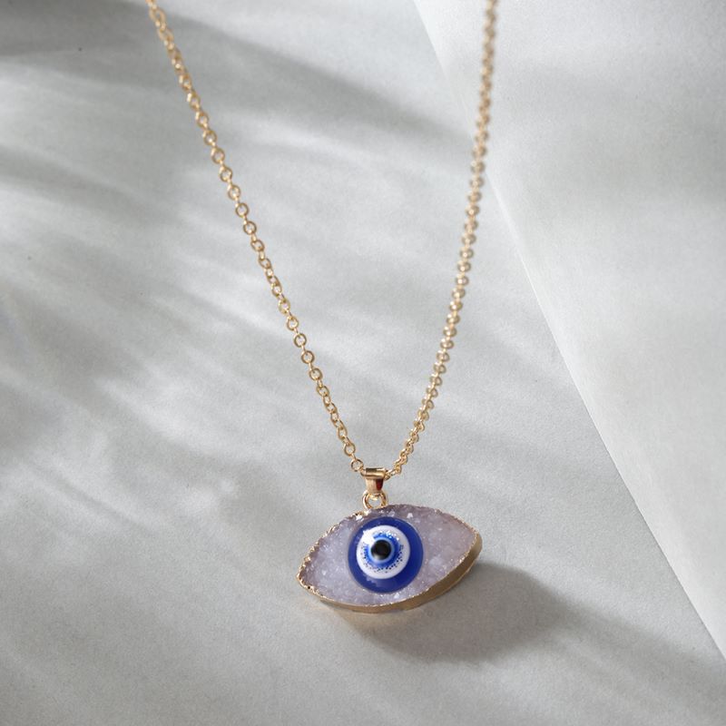 Fashion Devilu0027S Eye Hand Of Fatima Alloy Resin Womenu0027S Pendant Necklace 1 Piece