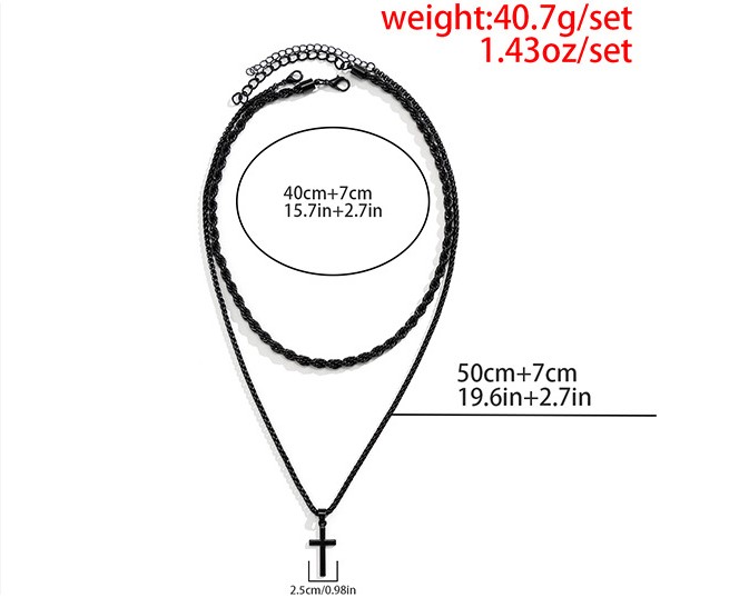 Fashion Cross Alloy Menu0027S Layered Necklaces 1 Piece