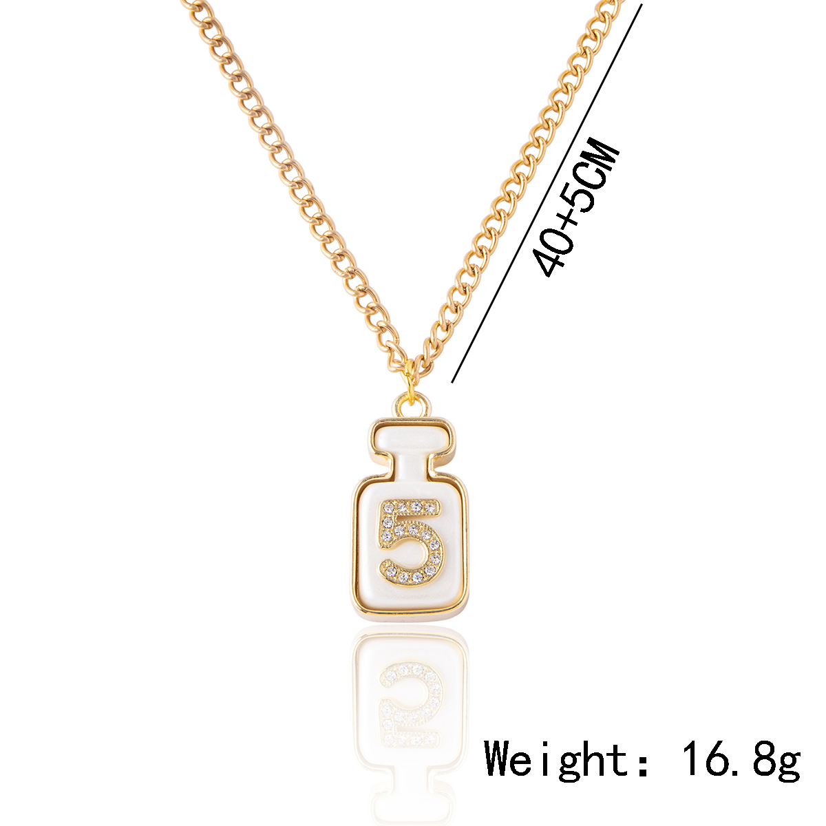 Fashion Number Perfume Bottle Alloy Chain Inlay Rhinestones Womenu0027S Pendant Necklace 1 Piece