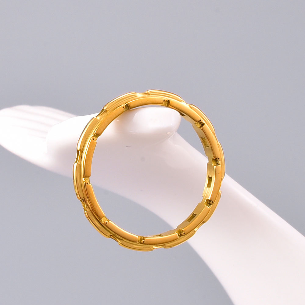Fashion Geometric Titanium Steel Gold Plated Rings 1 Piece