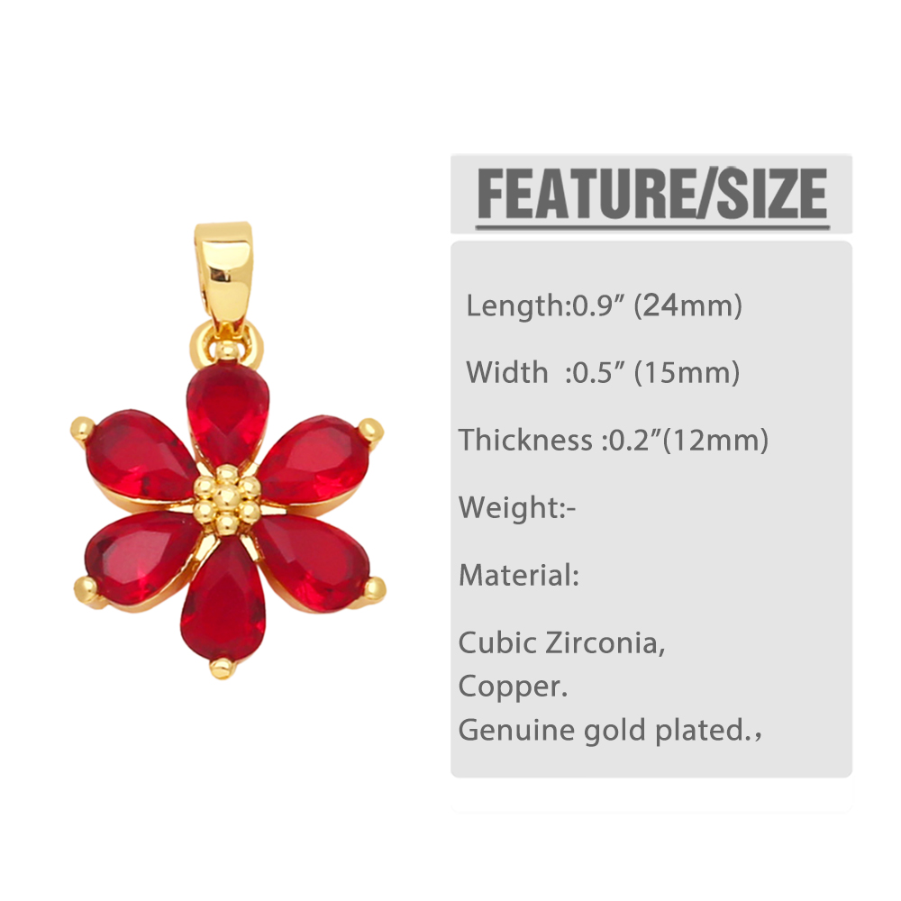 Fashion Flower Copper Gold Plated Zircon Jewelry Accessories 1 Piece