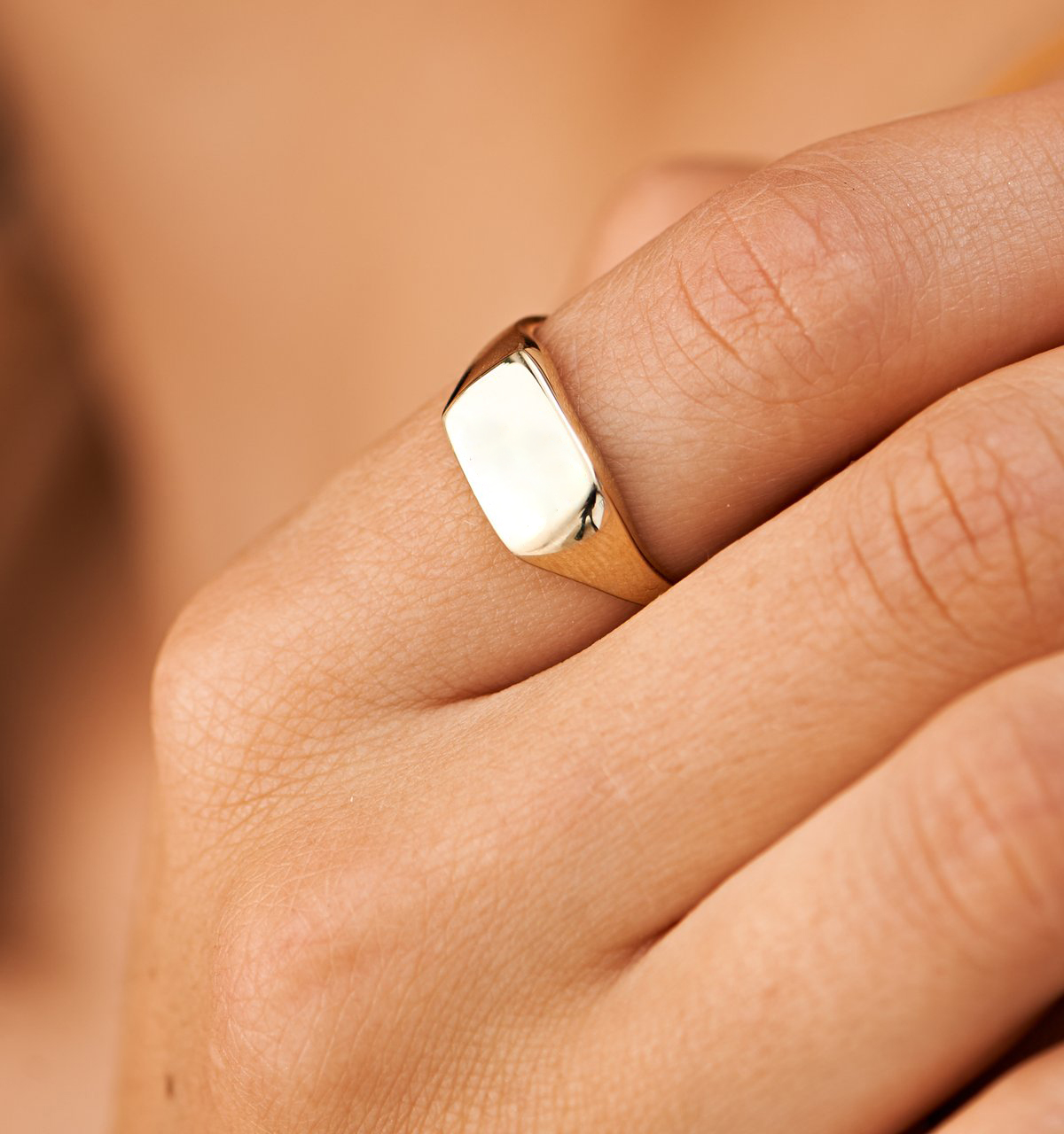 Fashion Square Stainless Steel Plating Rings 1 Piece