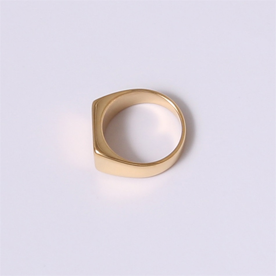 Fashion Square Stainless Steel Plating Rings 1 Piece