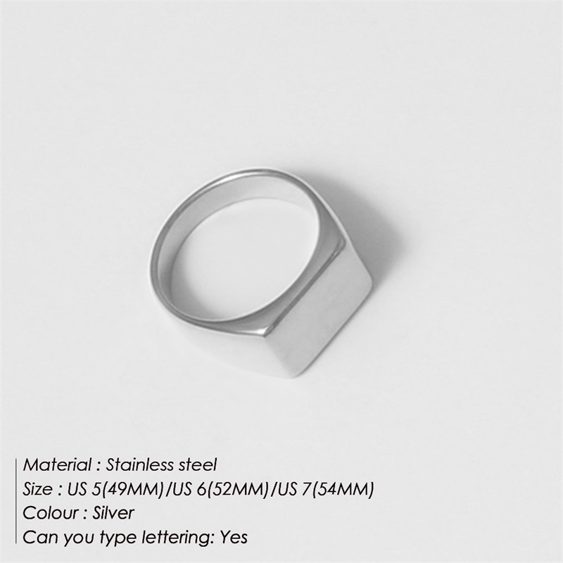 Fashion Square Stainless Steel Plating Rings 1 Piece