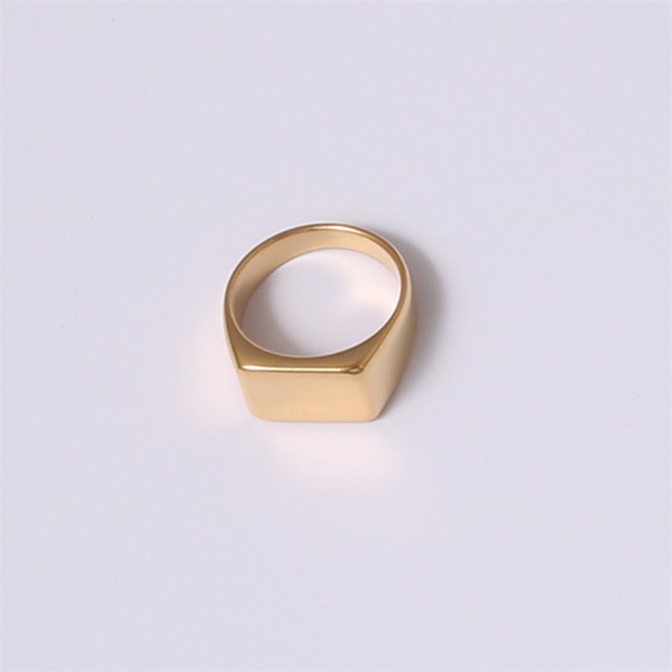Fashion Square Stainless Steel Plating Rings 1 Piece