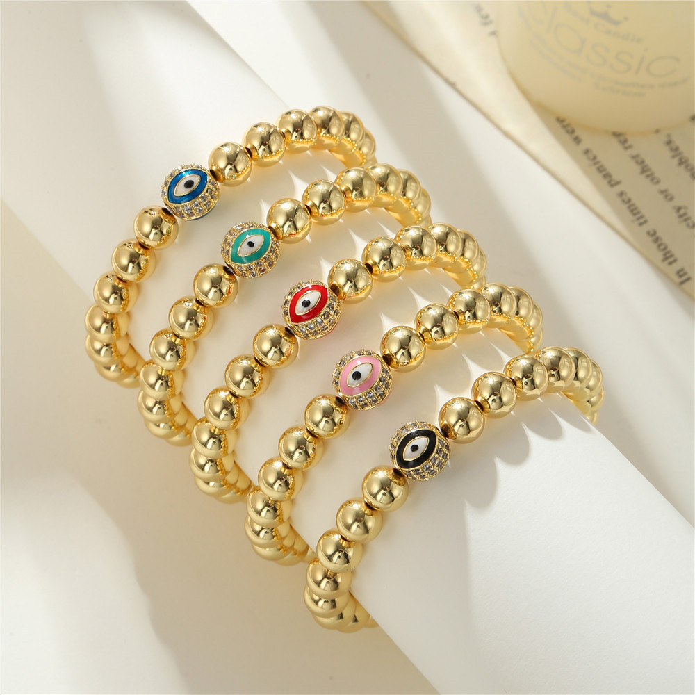 Simple Style Eye Copper Plating Zircon Bracelets 1 Piece