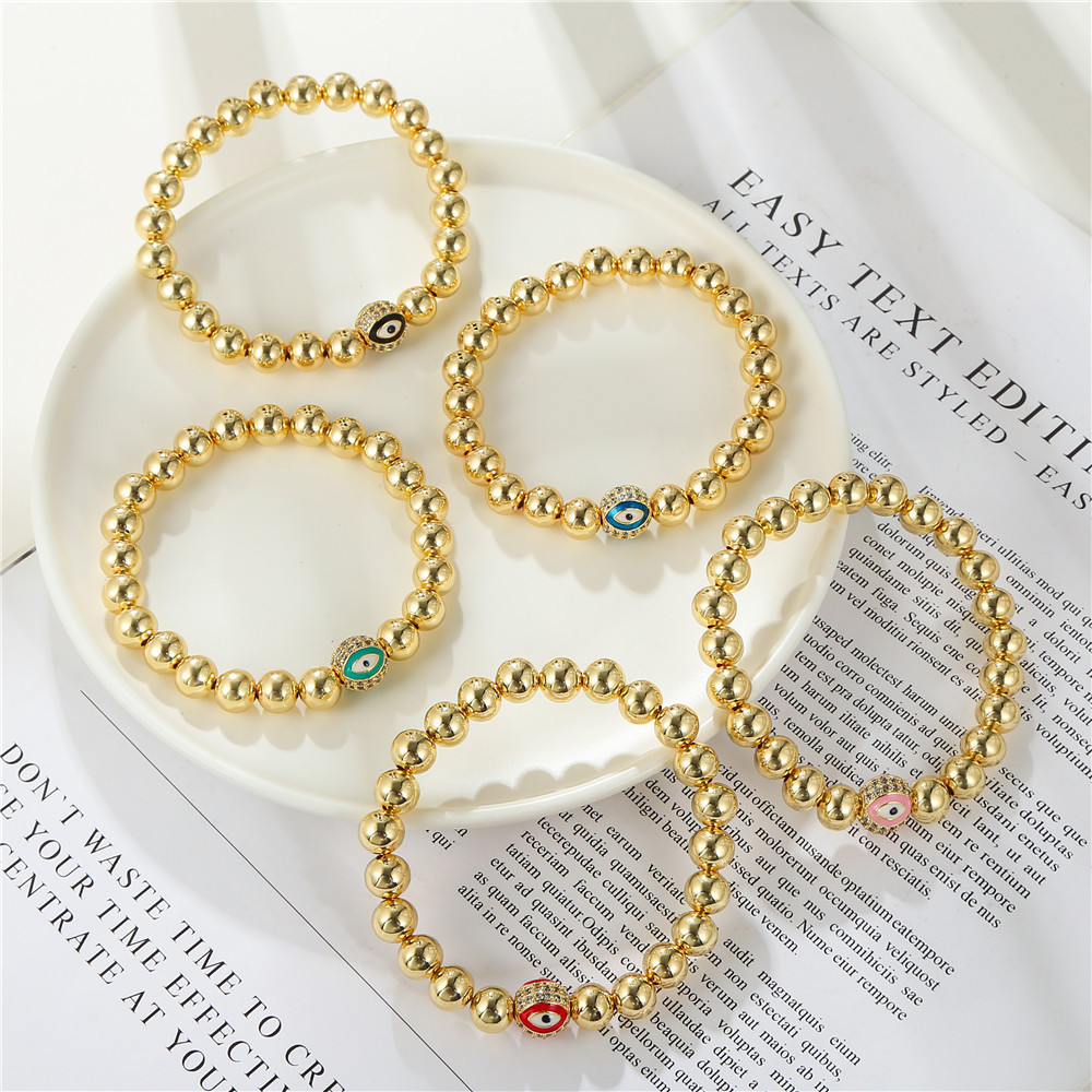 Simple Style Eye Copper Plating Zircon Bracelets 1 Piece