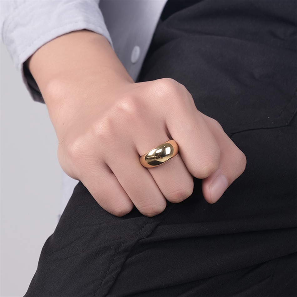 Simple Style Solid Color Stainless Steel Shiny Metallic Plating Rings 1 Piece