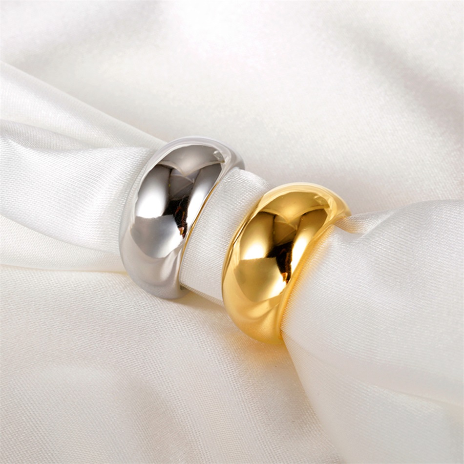 Simple Style Solid Color Stainless Steel Shiny Metallic Plating Rings 1 Piece