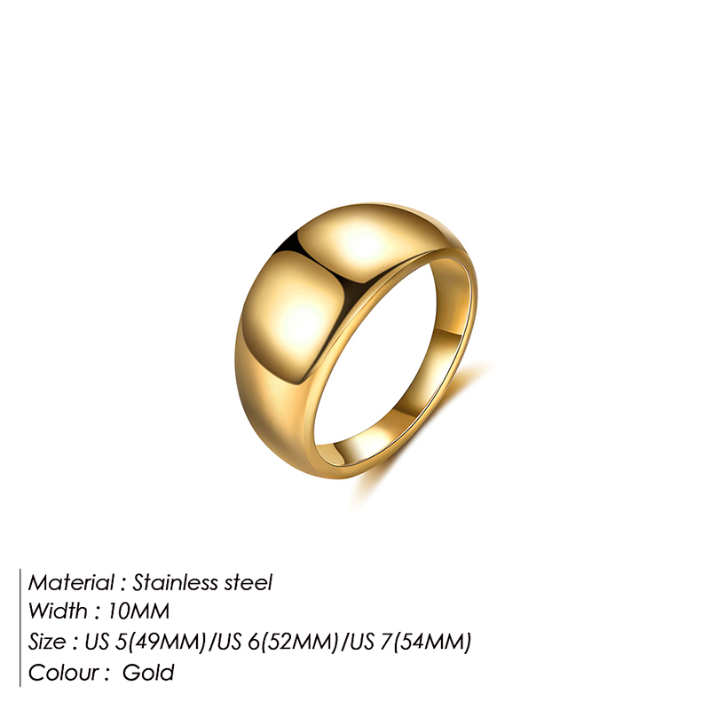 Simple Style Solid Color Stainless Steel Shiny Metallic Plating Rings 1 Piece