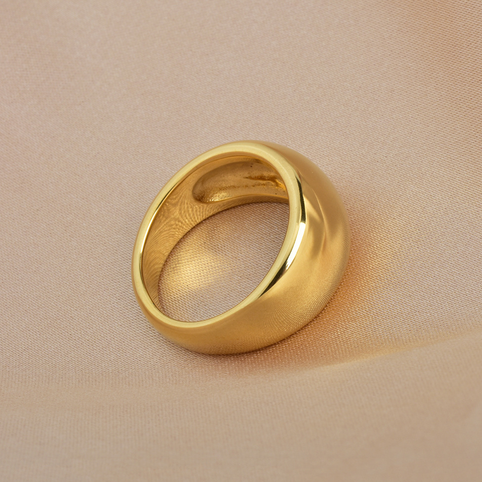 Simple Style Solid Color Stainless Steel Shiny Metallic Plating Rings 1 Piece