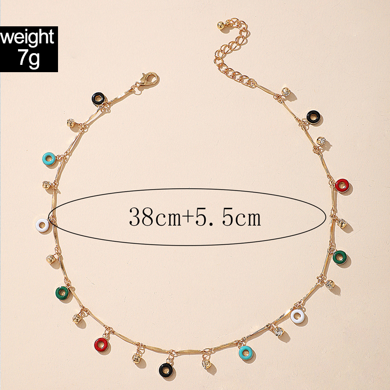 Simple Style Geometric Alloy Enamel Plating Rhinestones Womenu0027S Choker 1 Piece