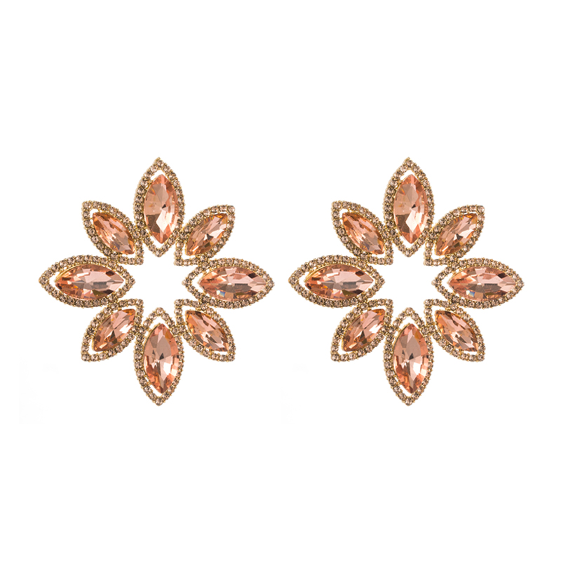 Fashion Flower Alloy Inlay Rhinestones Womenu0027S Ear Studs 1 Pair