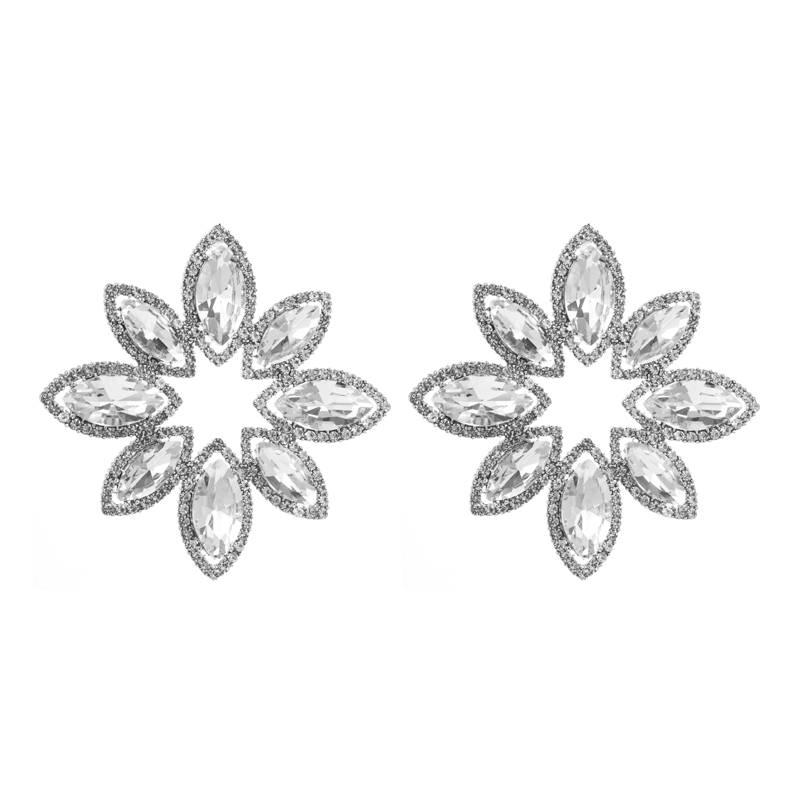 Fashion Flower Alloy Inlay Rhinestones Womenu0027S Ear Studs 1 Pair