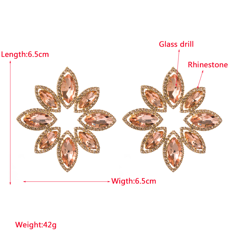 Fashion Flower Alloy Inlay Rhinestones Womenu0027S Ear Studs 1 Pair