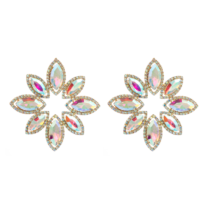 Fashion Flower Alloy Inlay Rhinestones Womenu0027S Ear Studs 1 Pair