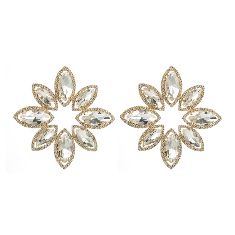 Fashion Flower Alloy Inlay Rhinestones Womenu0027S Ear Studs 1 Pair