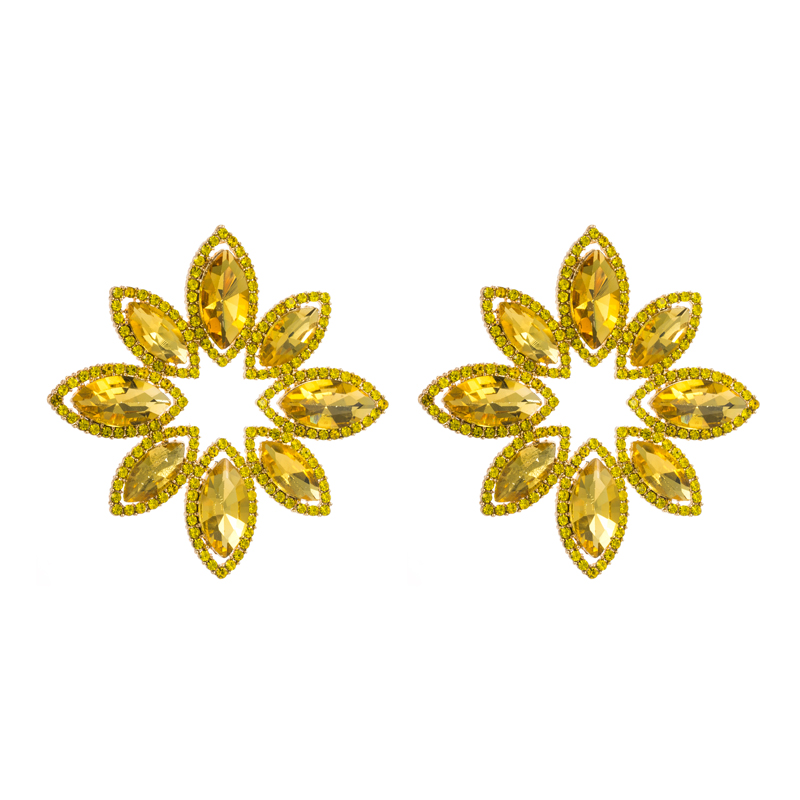 Fashion Flower Alloy Inlay Rhinestones Womenu0027S Ear Studs 1 Pair