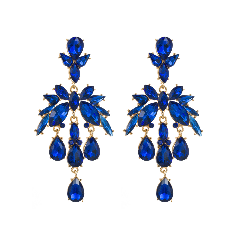 Classic Style Geometric Flower Alloy Inlay Rhinestones Womenu0027S Dangling Earrings 1 Pair