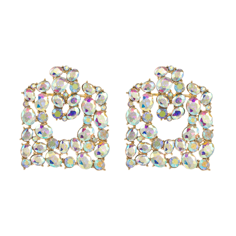 Vintage Style Square Alloy Inlay Rhinestones Womenu0027S Drop Earrings 1 Pair