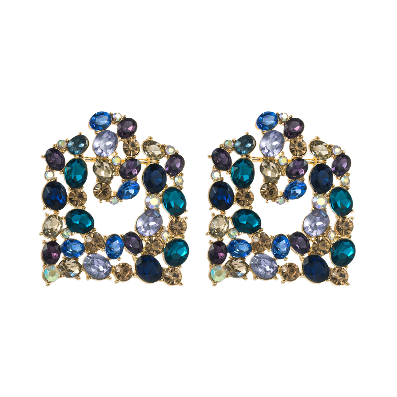 Vintage Style Square Alloy Inlay Rhinestones Womenu0027S Drop Earrings 1 Pair