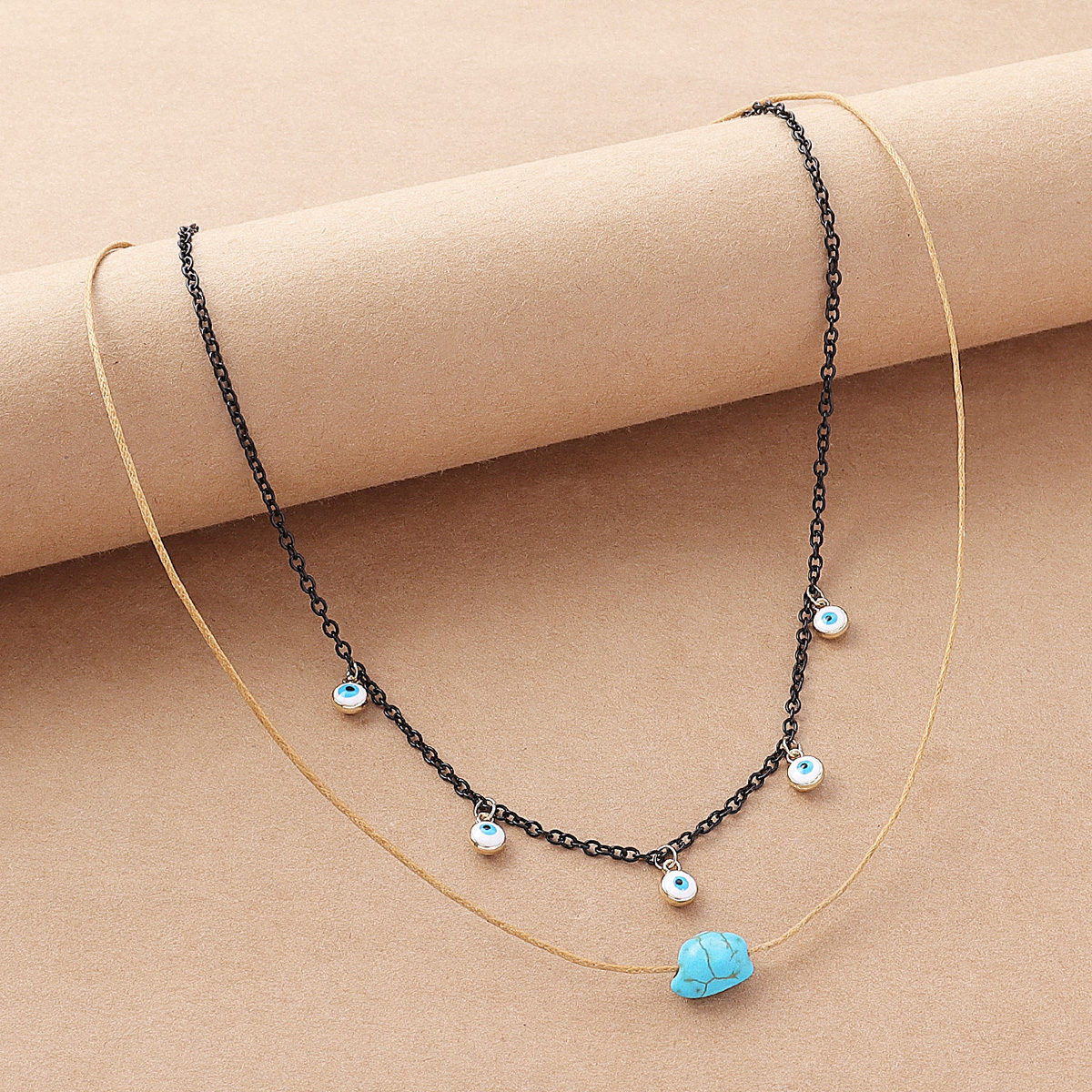 Fashion Eye Alloy Resin Plating Artificial Pearls Turquoise Womenu0027S Layered Necklaces