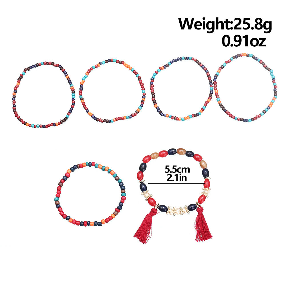 Retro Multicolor Glass beads Beaded Womenu0027S Bracelets 1 Set