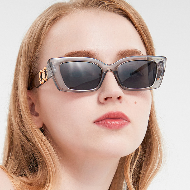 Casual Solid Color Ac Square Patchwork Full Frame Womenu0027s Sunglasses