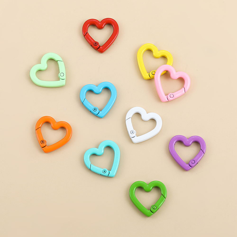 Cute Heart Shape Alloy Stoving Varnish Jewelry Accessories 10 Pieces