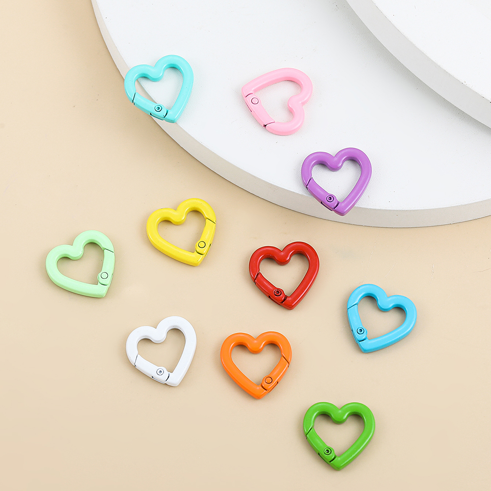 Cute Heart Shape Alloy Stoving Varnish Jewelry Accessories 10 Pieces