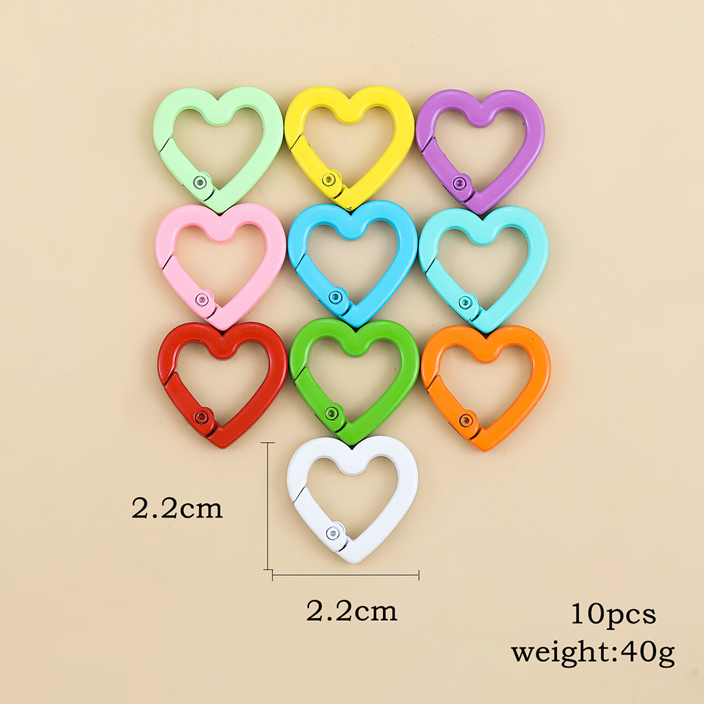 Cute Heart Shape Alloy Stoving Varnish Jewelry Accessories 10 Pieces