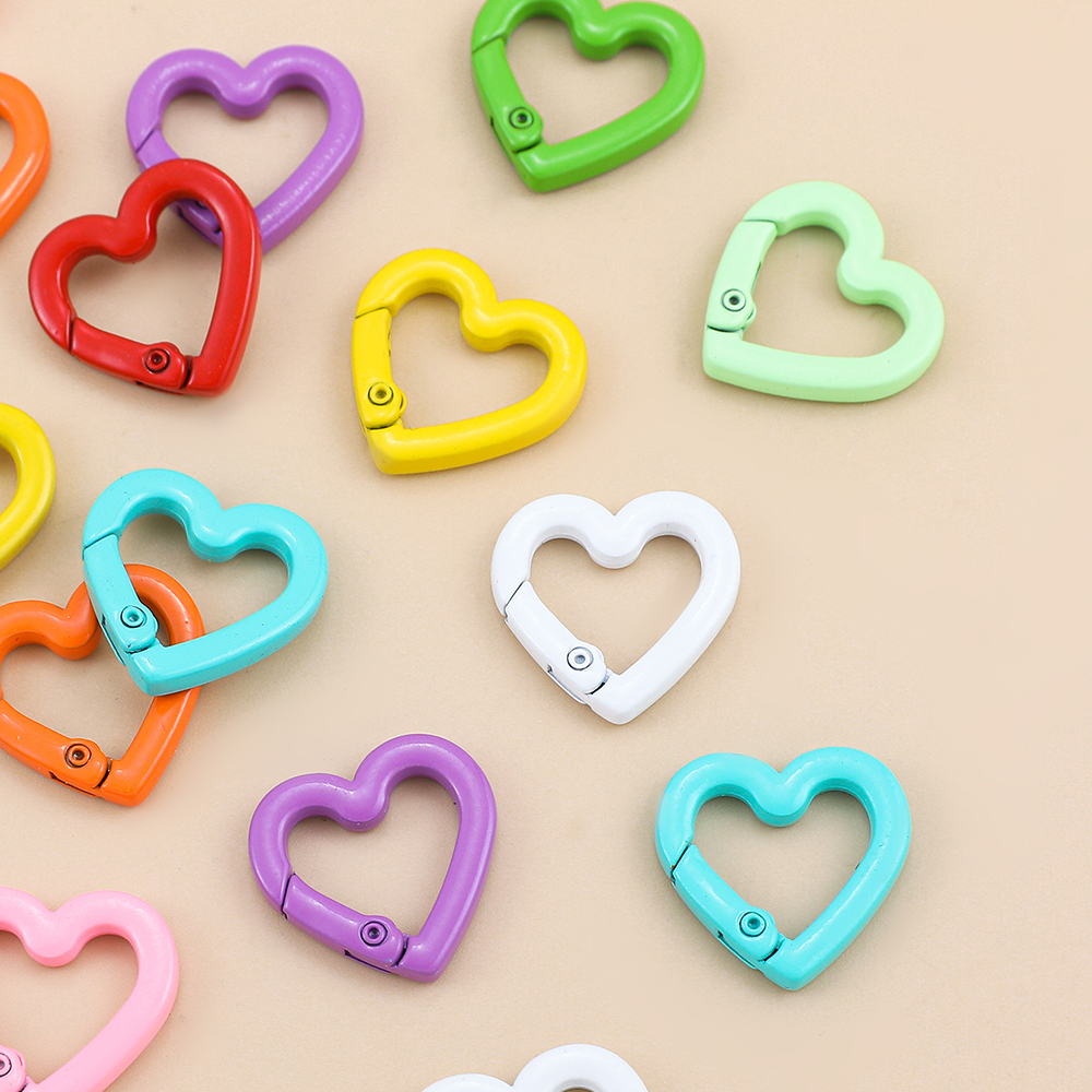 Cute Heart Shape Alloy Stoving Varnish Jewelry Accessories 10 Pieces