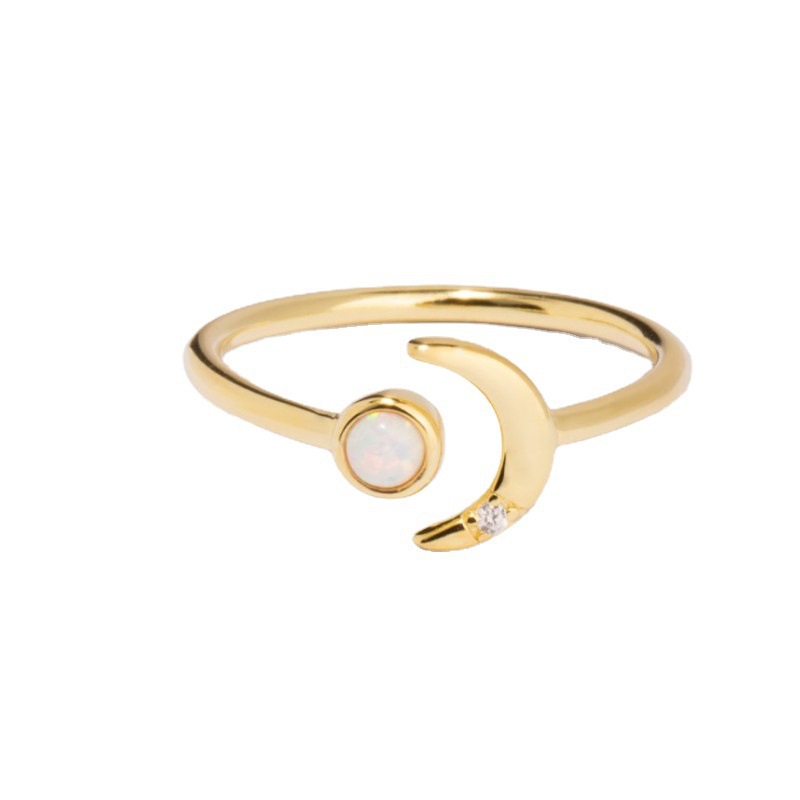Fashion Sun Moon Copper Plating Open Ring 1 Piece