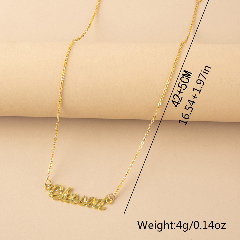 Fashion Letter Alloy Chain Womenu0027S Pendant Necklace 1 Piece