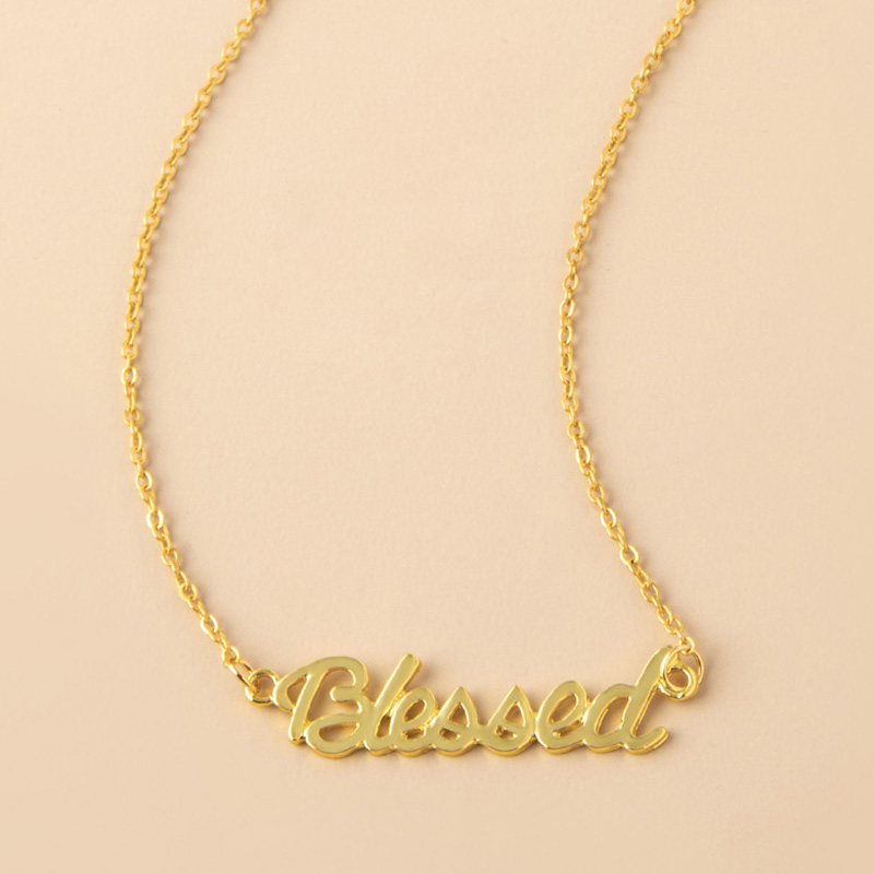 Fashion Letter Alloy Chain Womenu0027S Pendant Necklace 1 Piece