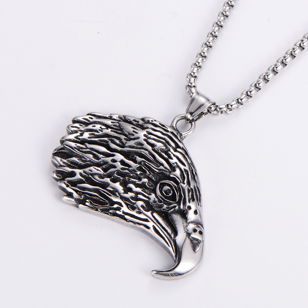 Punk Eagle Stainless Steel Carving Pendant Necklace 1 Piece