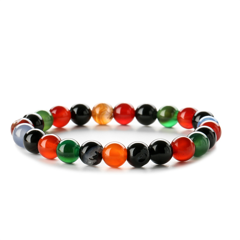 Retro Solid Color Beaded natural stone Unisex Bracelets 1 Piece